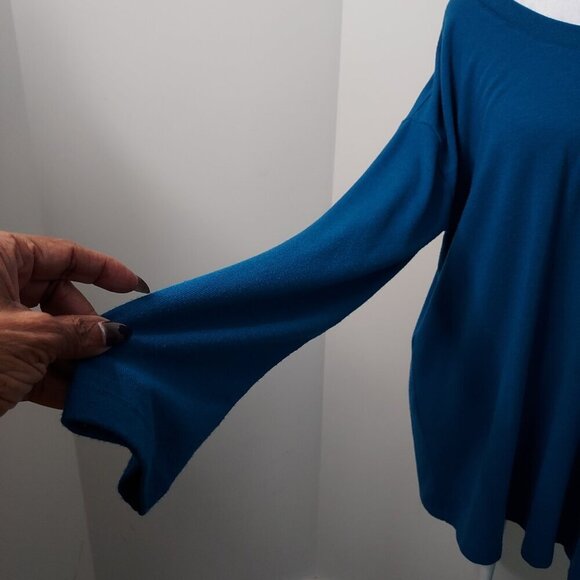 Soft Surroundings Off Shoulder 3/4 Sleeve Stretch Knit Tunic Top Size Medium - Picture 6 of 7